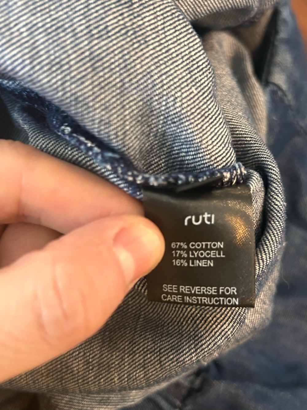 Ruti High-Rise Wide-Leg Trouser Jeans - Dark Blue Chambray-Style, like new - Picture 13 of 14